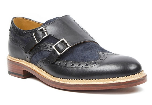 For The Sartorialist (Brantham navy leather monk-straps)